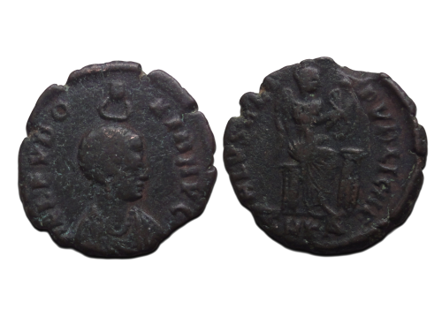 Eudoxia - SALVS REIPVBLICAE met hand van God zeldzaam! (F26121)