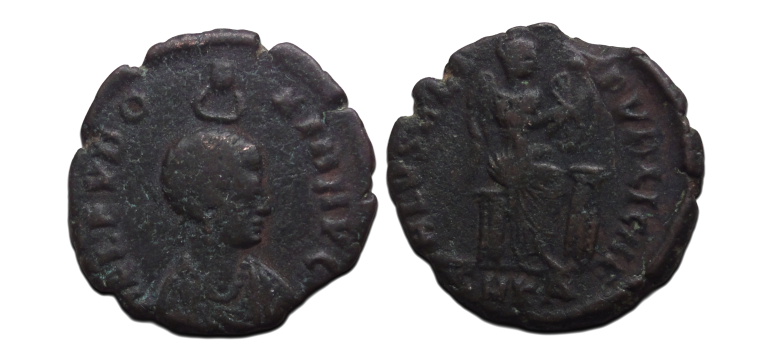 Eudoxia - SALVS REIPVBLICAE met hand van God zeldzaam! (F26121)