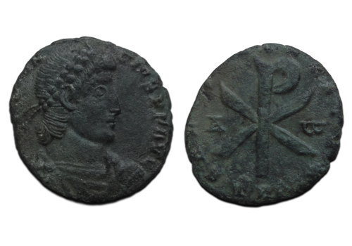 Constantius II - de opstand van Poemenius interessant + zeldzaam! (F26139)