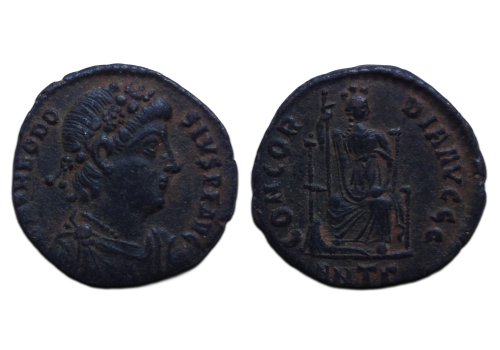 Theodosius I - Constantinople on throne Extremely Fine (F2647)