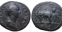 Faustina I - Olifanten tweespan sestertius (F2673)
