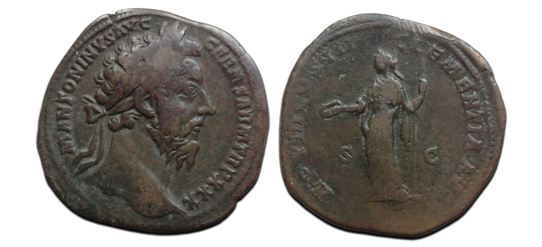 Marcus Aurelius - Clementia sestertius (JA26136)