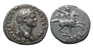 Domitianus - denarius Keizer op paard!  (F2620)
