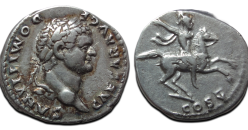 Domitianus - denarius Keizer op paard!  (F2620)