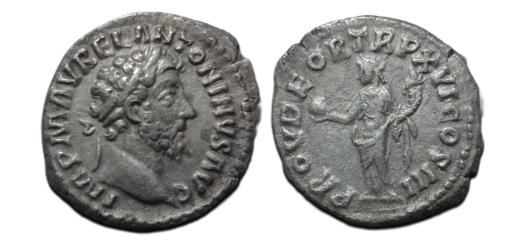 Marcus Aurelius- denarius PROVIDENTIA DEOR (F2622)
