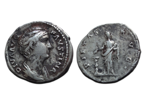 Faustina I - PIETAS fourree denarius (JA2627) Faustina I - PIETAS fourree denarius (JA2627)