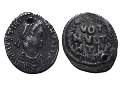 Justinian I - Half  siliqua Carthage MINT!  (JA2649)