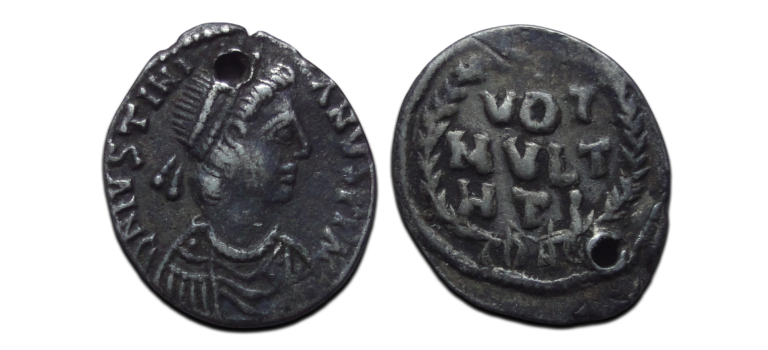 Justinianus I - Halve siliqua, geslagen in Carthago zeer zeldzaam! (JA2649)