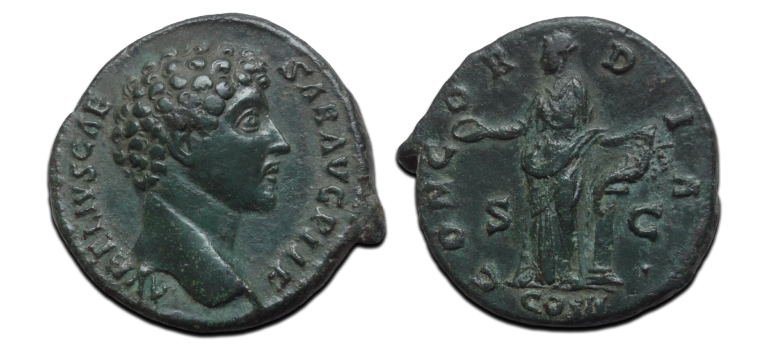 Marcus Aurelius- AS Concordia, PORTRETMUNT! (JA2672)