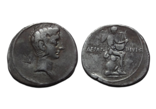 Augustus - denarius Apollo with lyre on rock (JA2674) Augustus - denarius Apollo with lyre on rock (JA2674)