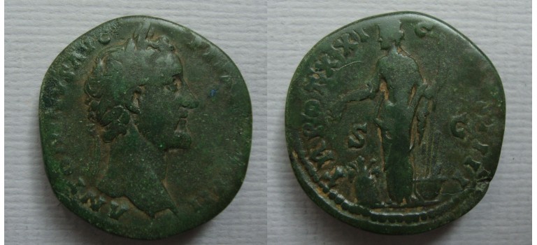 Antoninus Pius - Annona sestertius!  (JUL2269)
