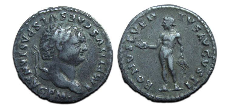 Titus -  denarius BONUS EVENTUS zeldzaam! (JUL2519)