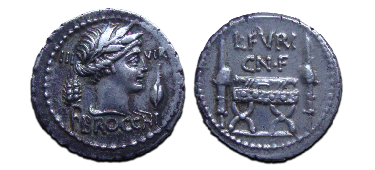 Romeinse Republiek - L. Furius Ceres denarius PRACHTIG! (JUL2527)