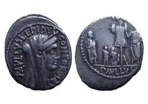  Romeinse Republiek - Lepidus en koning Perseus denarius (JUL2528)