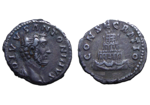 Antoninus Pius - denarius Brandstapel populair type! (JUL2529) Antoninus Pius - denarius Brandstapel populair type! (JUL2529)