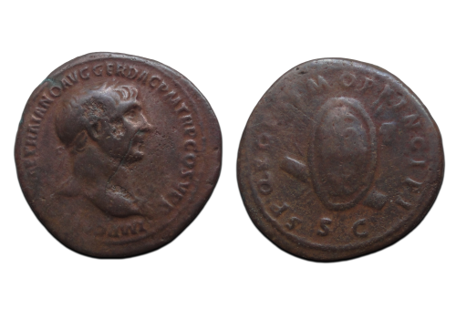 Trajanus - AS Dacisch schild zeldzaam! (JUL2609)