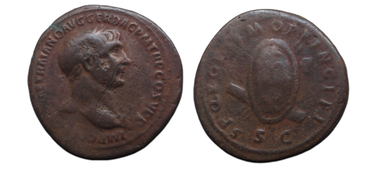 Trajanus - AS Dacisch schild zeldzaam! (JUL2609)