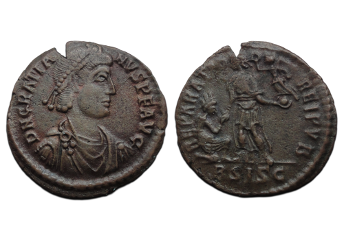 Gratianus- AE2 Reparatio Reipvb, Siscia (JUL2620) Gratianus- AE2 Reparatio Reipvb, Siscia (JUL2620)