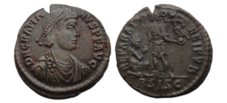 Gratianus- AE2 Reparatio Reipvb, Siscia (JUL2620) Gratianus- AE2 Reparatio Reipvb, Siscia (JUL2620)