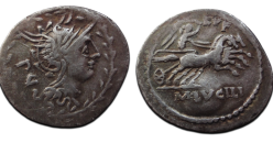 Romeinse republiek - denarius Lucilius Rufus 101 v. Chr. (JUL2637)