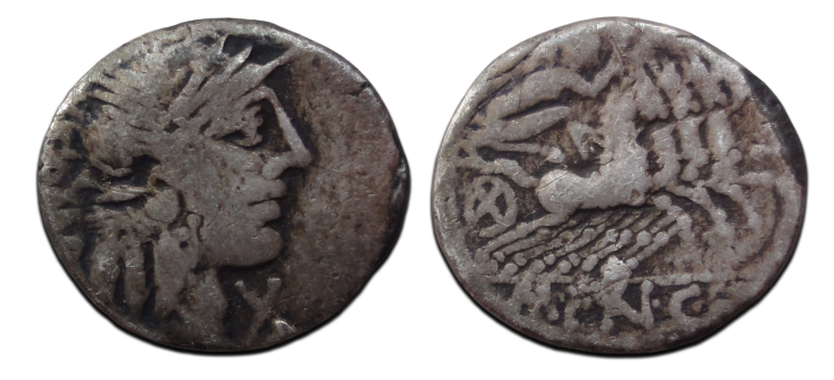 Romeinse republiek - denarius Fannius 123 v. Chr. (JUL2638) Romeinse republiek - denarius Fannius 123 v. Chr. (JUL2638)