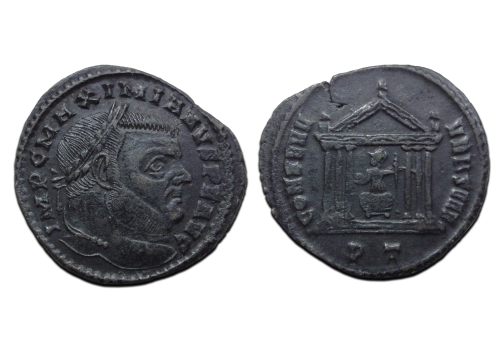 Maximianus - Tempel van Rome zeldzaam! (JUL2644) Maximianus - Tempel van Rome zeldzaam! (JUL2644)