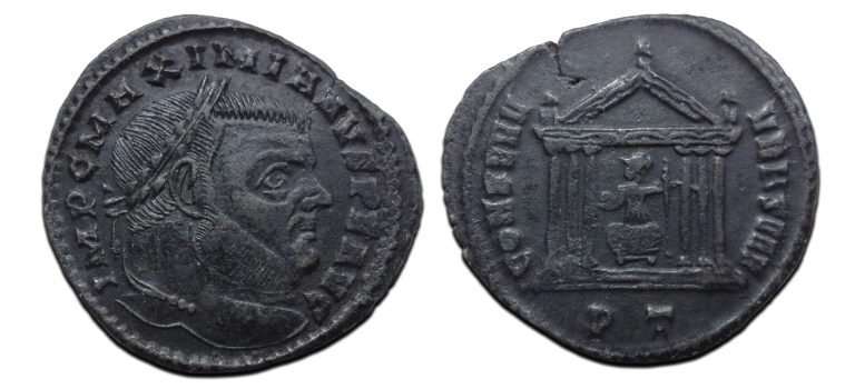 Maximianus - Tempel van Rome zeldzaam! (JUL2644) Maximianus - Tempel van Rome zeldzaam! (JUL2644)