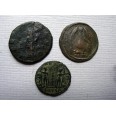 3 romeinse munten: Gallienus, Constantinopolis en Constans (JUN2235)