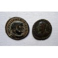 2  romeinse munten: Licinius I en Constantinus II (JUN2236)