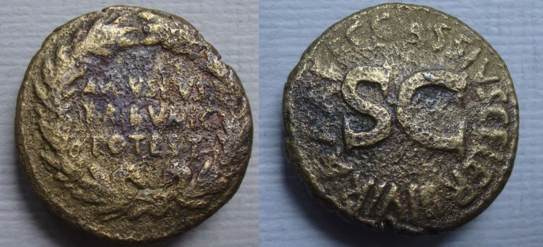 Augustus - TRIBVNIC POTEST GRACCVS  Muntmeester Cassius Celer 16 voor Chr. (JUN2249)