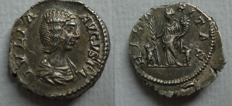 Julia Domna - HILARITAS denarius prachtige kwaliteit!  (JUN2297)