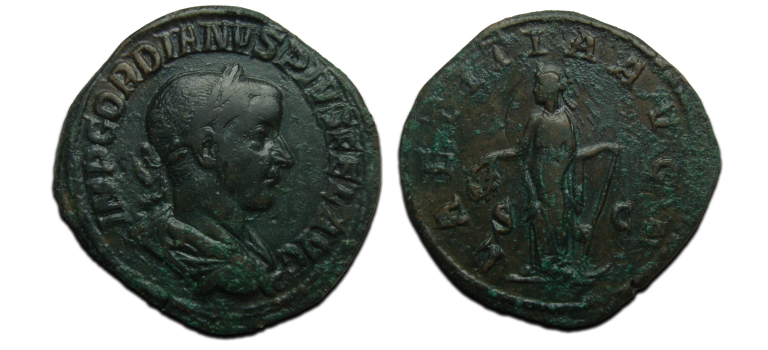Gordianus III - Laetitia SESTERTIUS grote munt 32 mm! (JUN2414) Gordianus III - Laetitia SESTERTIUS grote munt 32 mm! (JUN2414)