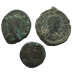 3 romeinse munten: Gallienus, Theodosius, Constantijn de Grote (JUN2502)
