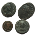 4 romeinse munten:  Julia Domna, Claudius II, Valentinianus II, Constans (JUN2503)