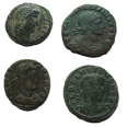 4 romeinse munten: Constantius II (2x), Delmatius, Constantinus II (JUN2273) 4 romeinse munten: Constantius II (2x), Delmatius, Constantinus II (JUN2273)