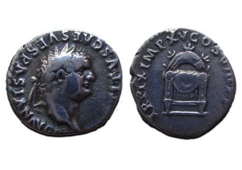 Titus - denarius with throne  (JUN25108)