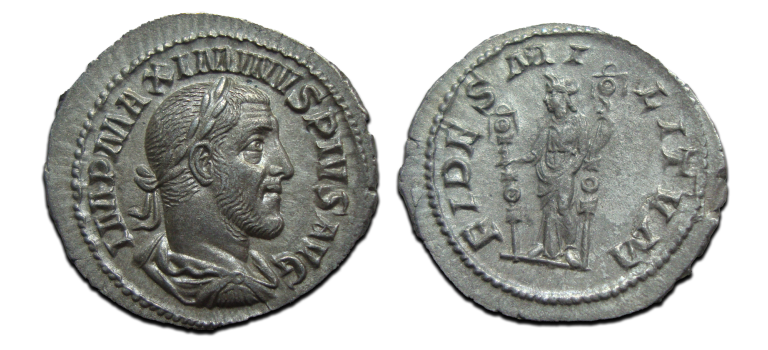 Maximinus I - denarius FIDES MILITVM (JUN2535)