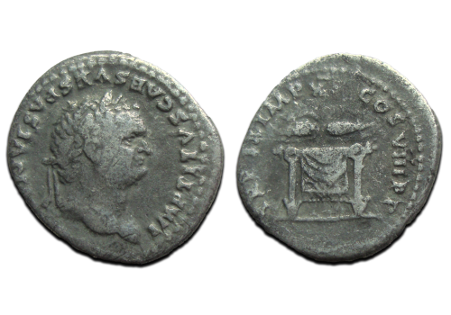 Titus - denarius draped throne (JUn2543) Titus - denarius draped throne (JUn2543)