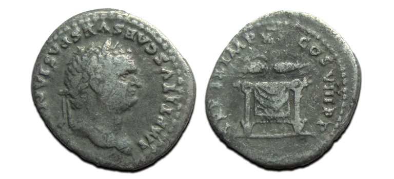 Titus -  denarius Gedrapeerde troon (JUN2543)