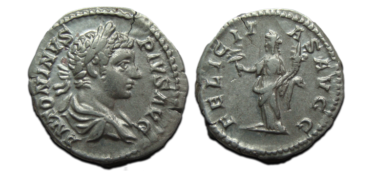 Caracalla -  Denarius Felicitas! (JUN2550)