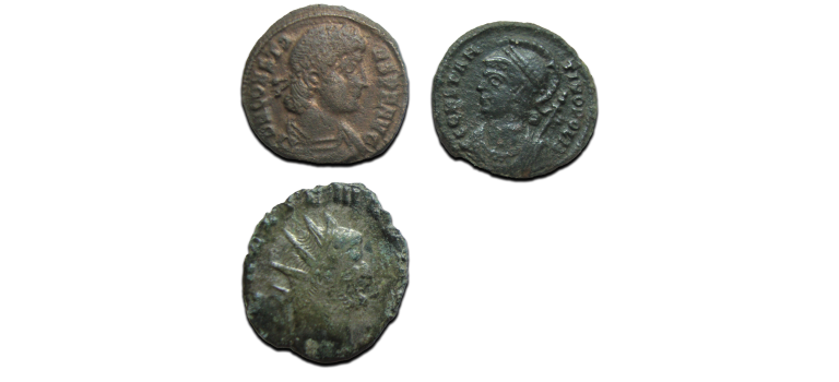 3 roman coins - Constans, Constantinopolis, Gallienus (JUN2553)