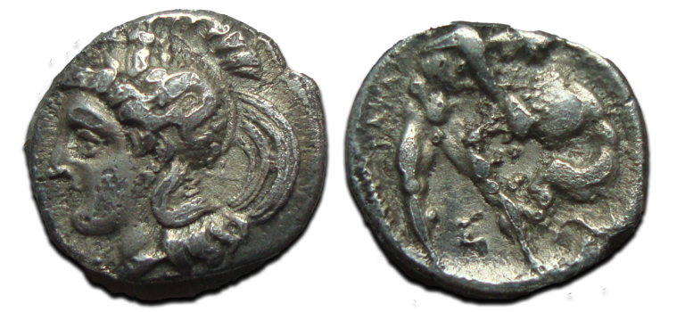 Greek coins - Athena met Heracles (JUN2566)