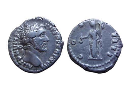 Antoninus Pius - denarius VESTA met simpulum (JUN2612) Antoninus Pius - denarius VESTA met simpulum (JUN2612)