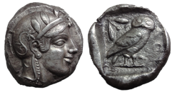 Griekse zilveren Tetradrachme met uiltje ex Kuenker  (JUN2622)