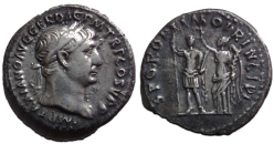 Trajanus- denarius Victoria kroont keizer schaars!  (JUN2624)