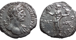 Hadrianus - Sol en Luna denarius (JUN2625)