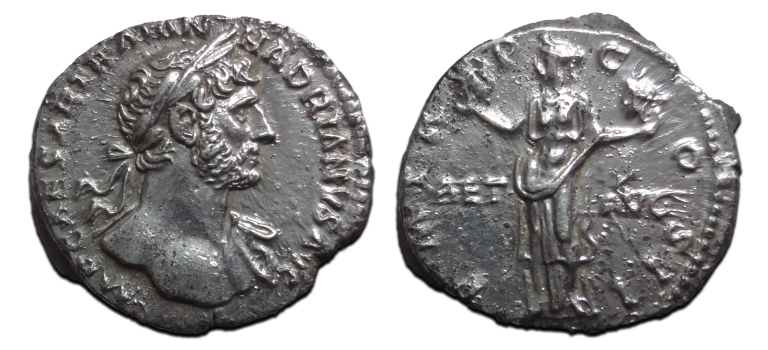 Hadrianus - Sol en Luna denarius (JUN2625) Hadrianus - Sol en Luna denarius (JUN2625)