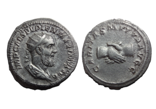 Pupienus - Handdruk denarius zeldzame keizer! (JUN2626) Pupienus - Handdruk denarius zeldzame keizer! (JUN2626)