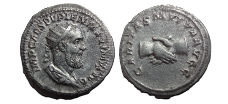 Pupienus - Handdruk Antoninianus zeldzame keizer! (ME2365) Pupienus - Handdruk Antoninianus zeldzame keizer! (ME2365)