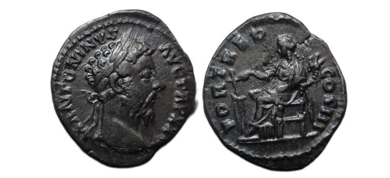Marcus Aurelius - FORTUNA denarius (JUN2641) Marcus Aurelius - FORTUNA denarius (JUN2641)